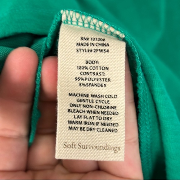 Soft Surroundings Danielle Button Dress Parakeet Green Beachy NWT Coastal Small - Picture 10 of 10